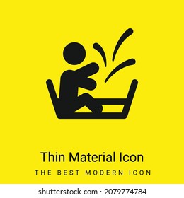 Icono de material amarillo brillante mínimo en la pared