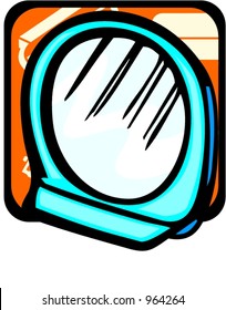 Bath mirror.Pantone colors.Vector illustration
