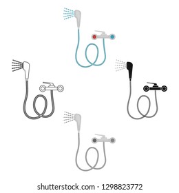 Bath mixer icon in cartoon style isolated on white background. Plumbing symbol stock vector illustration.