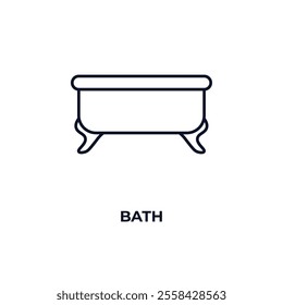 bath  outline icon. Linear vector from furniture concept. Thin line bath  icon isolated on white background