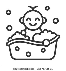 Bath Outline Icon Vector Illustration