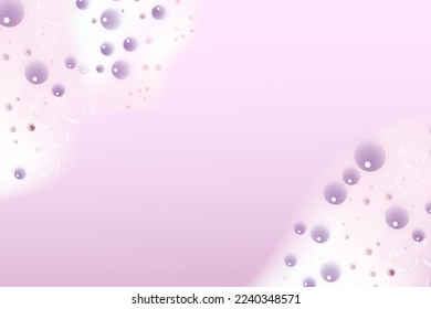 Bath  pink foam isolated on a light background. Shampoo bubbles texture.Shampoo and bath lather vector illustration.