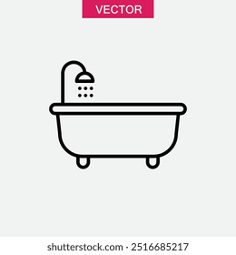 banho premium linha ícone. simples plana preto estilo moda ilustração para web e app..eps