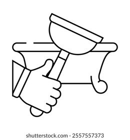 bath repairs line icon vector. bath repairs sign. isolated contour symbol black illustration