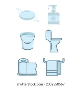 El Icono De La Sala De Baño Establece Signos Y Símbolos En El Diseño De Moda.