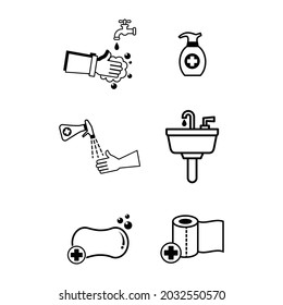 El Icono De La Sala De Baño Establece Signos Y Símbolos En El Diseño De Moda.