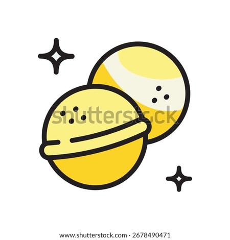Bath salts bomb color icon. Vector simple illustration from beauty concept. Bath bomb, beauty, wellbeing, cosmetic sign. Isolated on white background