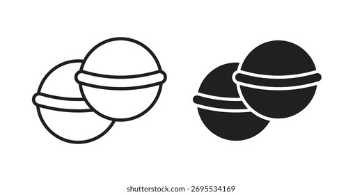 Bath salts bomb icon illustrations collection. editable stroke outline and flat style