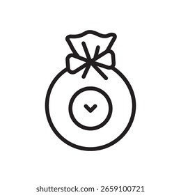 Icono de contorno de bomba de sales de baño. Vector ilustración simple del concepto de belleza. Embalaje de bomba de baño. Bola de sal marina espumosa para aromaterapia y relajación.