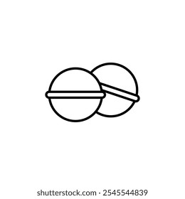 Icono de Vector de línea delgada de bomba de sales de baño.