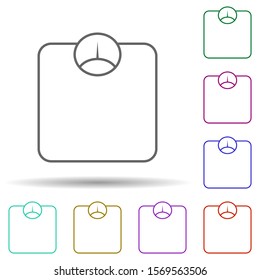 Bath scales multi color icon. Simple thin line, outline vector of web icons for ui and ux, website or mobile application