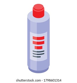 Bath Shampoo Flasche Symbol. Isometrisch zur Badewanne, Shampoo-Flasche, Vektorsymbol für Webdesign einzeln auf weißem Hintergrund