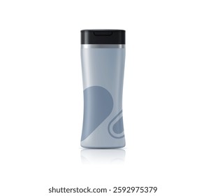 Bath shampoo cosmetics container realistic package template. Hair shampoo beauty cosmetics container 3d design template, bath lotion skincare product bottle vector product realistic mockup