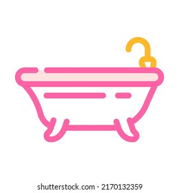 bath or shower color icon vector. bath or shower sign. isolated symbol illustration