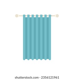 Bath shower curtain icon flat vector. Room bathtub. Open water isolated
