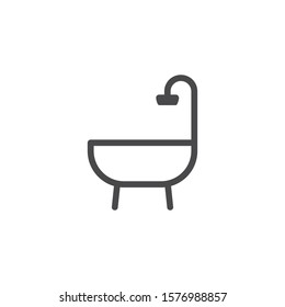 Bath shower icon. Bathroom symbol. Logo design element