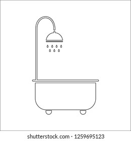 bath with shower icon. Element of SPA for mobile concept and web apps icon. Thin line icon for website design and development, app development
