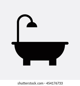 Bath and shower icon illustration isolated vector sign symbol
