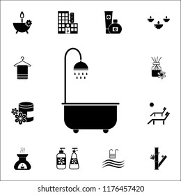 bath with shower icon. SPA icons universal set for web and mobile