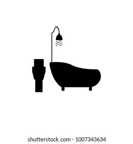 bath shower icon.black design color