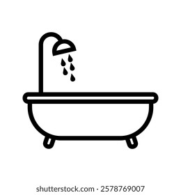 Bath and shower line outline icon