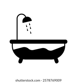 Bath and shower line outline icon