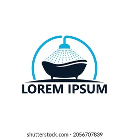 Bath shower logo template design
