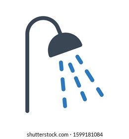 bath shower vector glyph color icon 