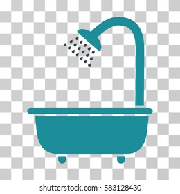 Bath Shower vector pictogram. Illustration style is a flat iconic bicolor soft blue symbol on a transparent background.