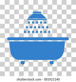 Bath Shower vector pictograph. Illustration style is a flat iconic cobalt symbol on a transparent background.