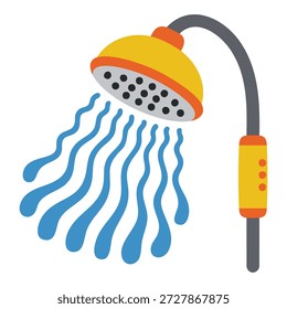 Bath showerhead doodle vector illustration isolated white background