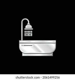 Bath silver plated metallic icon