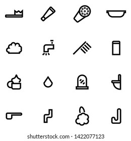 bath simple icon set design