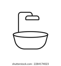 Bath simple line vector icon.