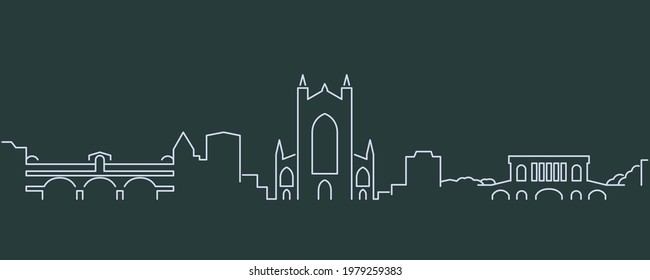 Bath Single Line Skyline Profile