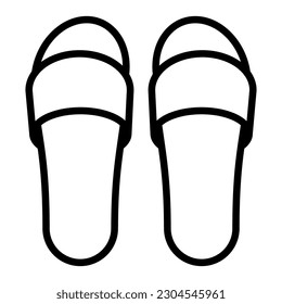 Bath Slippers line icon vector design logo and ilustration
