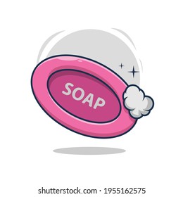 bath soap with foam illustration design