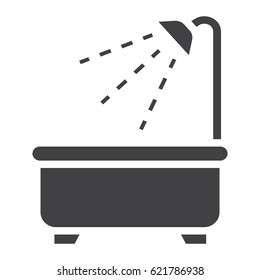 Bath solid icon, Furniture and interior element, vector graphics, a filled pattern on a white background, eps 10.