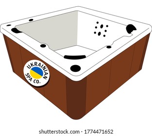 Bath spa sauna banya body cleaning procedure isolated vector illustration