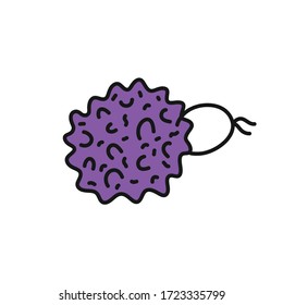 bath sponge doodle icon, vector illustration