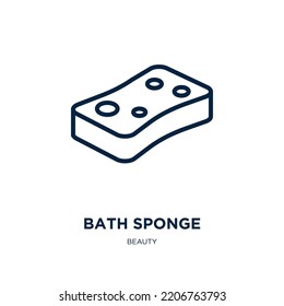 bath sponge icon from beauty collection. Thin linear bath sponge, hygiene, soap outline icon isolated on white background. Line vector bath sponge sign, symbol for web and mobile