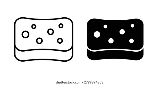 Diseño de icono de esponja de baño. Trazo Editable. Aislado en el fondo blanco