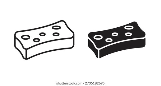 Ícones de esponja de banho para design. Traço facilmente editável. Design plano moderno.