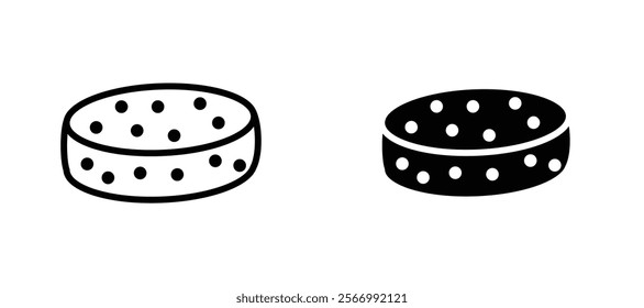 Bath sponge icons in outline and fill. vector illustration for ui.