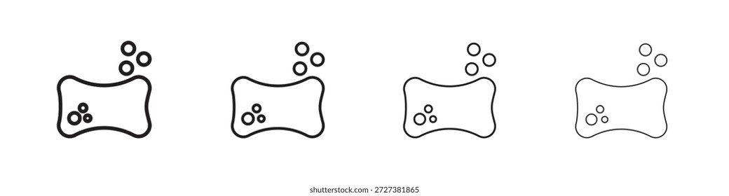 Iconos de esponja de baño Esquema símbolo de Vector signo