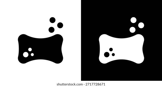 Iconos de esponja de baño diseño de silueta. Símbolo de glifo blanco y negro.