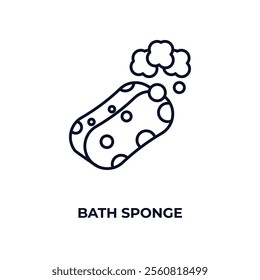 bath sponge outline icon. Linear vector from beauty concept. Thin line bath sponge icon isolated on white background