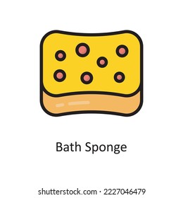 Ilustración de diseño del icono de contorno relleno del vector de esponja de baño. Símbolo de la casa sobre fondo blanco Archivo EPS 10