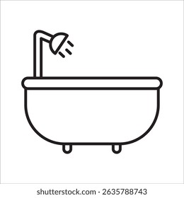 Bath stock icon outline vector