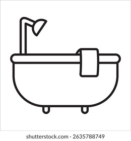 Bath stock icon outline vector